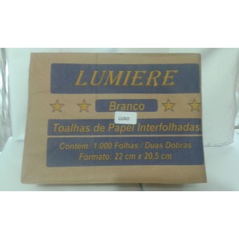 TOALHA INTERFOLHA BRANCO LUXO 21CM X 23CM C/ 1000