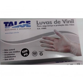 TALGE-LUVA VINIL P C/100UN-SEM PO