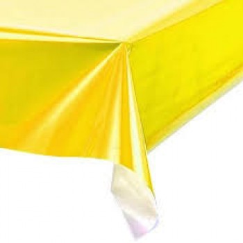 TOALHA MESA PEROLIZADA 80CM X 80CM AMARELA C/100UN